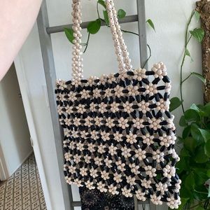 Wood Beaded Handbag